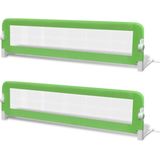 vidaXL 2x Kinderbedhekje 150x42 cm Groen Bedhekje Bedrail Bed Veiligheidshekje