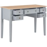 vidaXL - Schrijftafel - Grijs - MDF en Grenenhout - Eenvoudig Ontwerp