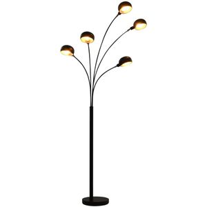 vidaXL Staande Lamp - Zwart en Goud - Staal