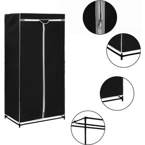 vidaXL - Kledingkast - 75x50x160 - cm - zwart