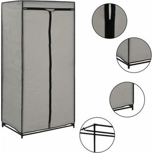 vidaXL - Kledingkast - 75x50x160 - cm - grijs