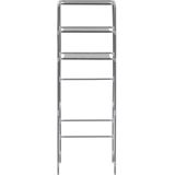 vidaXL Opbergrek voor boven toilet 3-laags 53x28x169 cm zilverkleurig - Roestvrij staal 282464