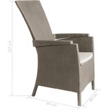 Gartensessel Vermont 2 Stk. Verstellbar Cappuccino-Braun Keter