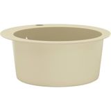 vidaXL Gootsteen enkele bak rond graniet beige