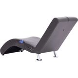 vidaXL Massage chaise longue met kussen kunstleer grijs - 281288