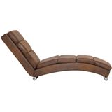 VidaXL Chaise Longue Kunstsuède Bruin