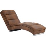 VidaXL Chaise Longue Kunstsuède Bruin