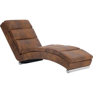 VidaXL Chaise Longue Kunstsuède Bruin