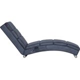 vidaXL Massage Chaise Longue Kunstsuède Grijs - Luxe Ontspanningsstoel