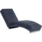 vidaXL Massage Chaise Longue Kunstsuède Grijs - Luxe Ontspanningsstoel