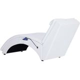 vidaXL-Massage-chaise-longue-met-kussen-kunstleer-wit