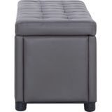 Ottoman mit Stauraum 87,5 cm Grau Kunstleder Vidaxl