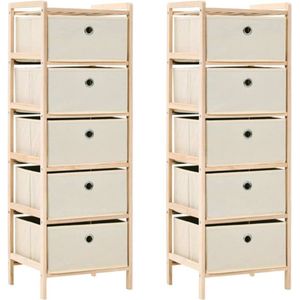 vidaXL-Opbergrekken-met-5-stoffen-manden-2-st-cederhout-beige