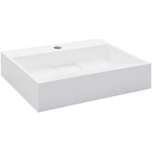 vidaXL Waschbecken 50 x 38 x 13 cm Mineralguss/Marmorguss Weiß