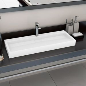 VidaXL-Wastafel-120x46x11-cm-mineraal-gegoten/Marmer-gegoten-wit