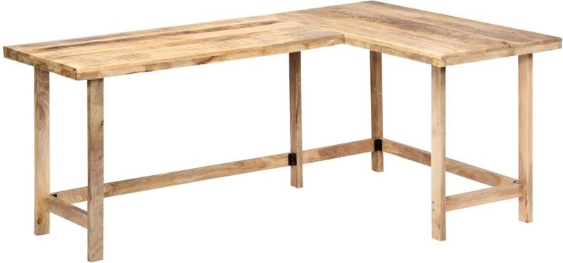 vidaXL - Bureau - Massief Mangohout - 180x120x76 cm - L-ontwerp