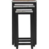 Satztische 3 Stk. Massivholz Teak und Polyresin vidaXL