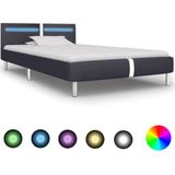 vidaXL Bedframe met LED Kunstleer Zwart 90x200 cm