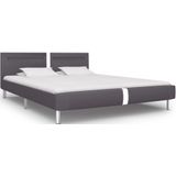 VidaXL Bedframe met LED Kunstleer Grijs 180x200 cm