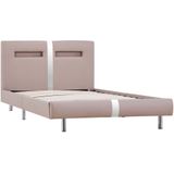 vidaXL Bedframe met LED kunstleer cappuccino 90x200 cm