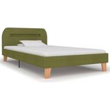 vidaXL Bedframe met LED stof groen 90x200 cm