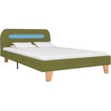 vidaXL Bedframe met LED stof groen 120x200 cm