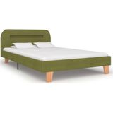 vidaXL Bedframe met LED stof groen 120x200 cm