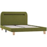 vidaXL Bedframe met LED stof groen 120x200 cm