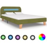 vidaXL Bedframe met LED stof groen 120x200 cm