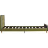 vidaXL Bedframe stof groen 90x200 cm