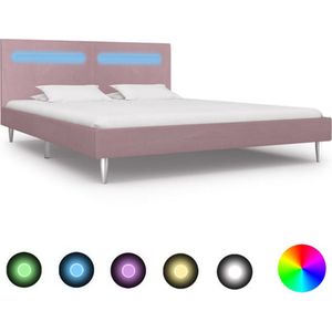 vidaXL - Bedframe - Stof - Roze - 180x200 cm