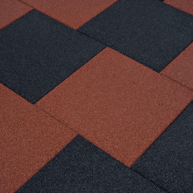 vidaXL - Valtegels - 18 - st - 50x50x3 - cm - rubber - rood