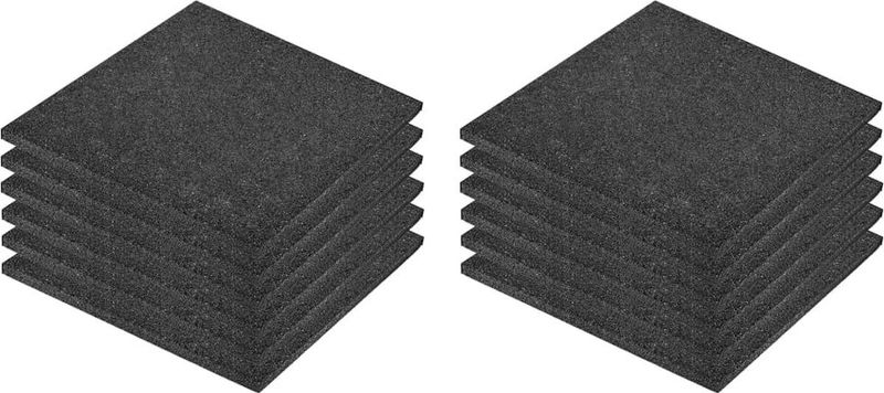 vidaXL - Valtegels - 12 - st - 50x50x3 - cm - rubber - zwart