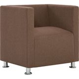 vidaXL Fauteuil kubus stof bruin