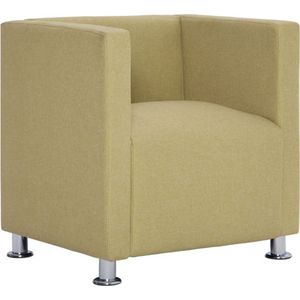 vidaXL Fauteuil kubus stof groen