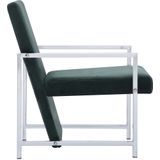 vidaXL Fauteuil met chromen poten fluweel donkergroen