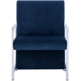 VidaXL Fauteuil Chromen Poten Fluweel Blauw