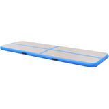 vidaXL Gymnastiekmat met pomp opblaasbaar 800x100x10 cm PVC blauw