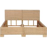 vidaXL Bedframe handgeweven echt rattan 140x200 cm