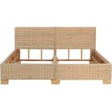 vidaXL Bedframe handgeweven echt rattan 160x200 cm