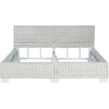 vidaXL Bettgestell Grau Natur Rattan 160 x 200 cm