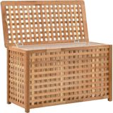 vidaXL Wasmand - Naturel - Massief Walnotenhout - Met Uitneembare Binnenzak