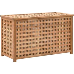 vidaXL Wasmand - Naturel - Massief Walnotenhout - Met Uitneembare Binnenzak