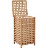 vidaXL Wasmand - Naturel - Massief Walnotenhout - Met Uitneembare Binnenzak