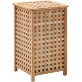 vidaXL Wasmand - Naturel - Massief Walnotenhout - Met Uitneembare Binnenzak