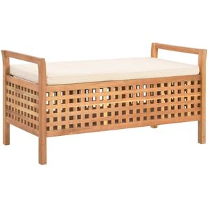 Vidaxl - Sitzbank mit Stauraum 93×49×49 cm Walnuss Massivholz