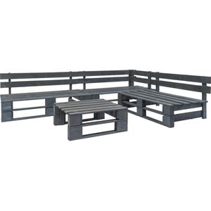 vidaXL-4-delige-Loungeset-pallet-hout-grijs