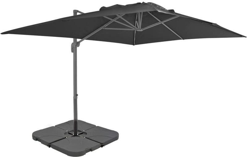 Sonnenschirm mit Tragbarem Sonnenschirmständer Anthrazit Vidaxl