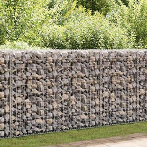 vidaXL - Schanskorfmuur - met - deksels - 80x20x100 - cm - gegalvaniseerd - staal