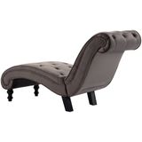 VidaXL Chaise Longue Fluweel Grijs